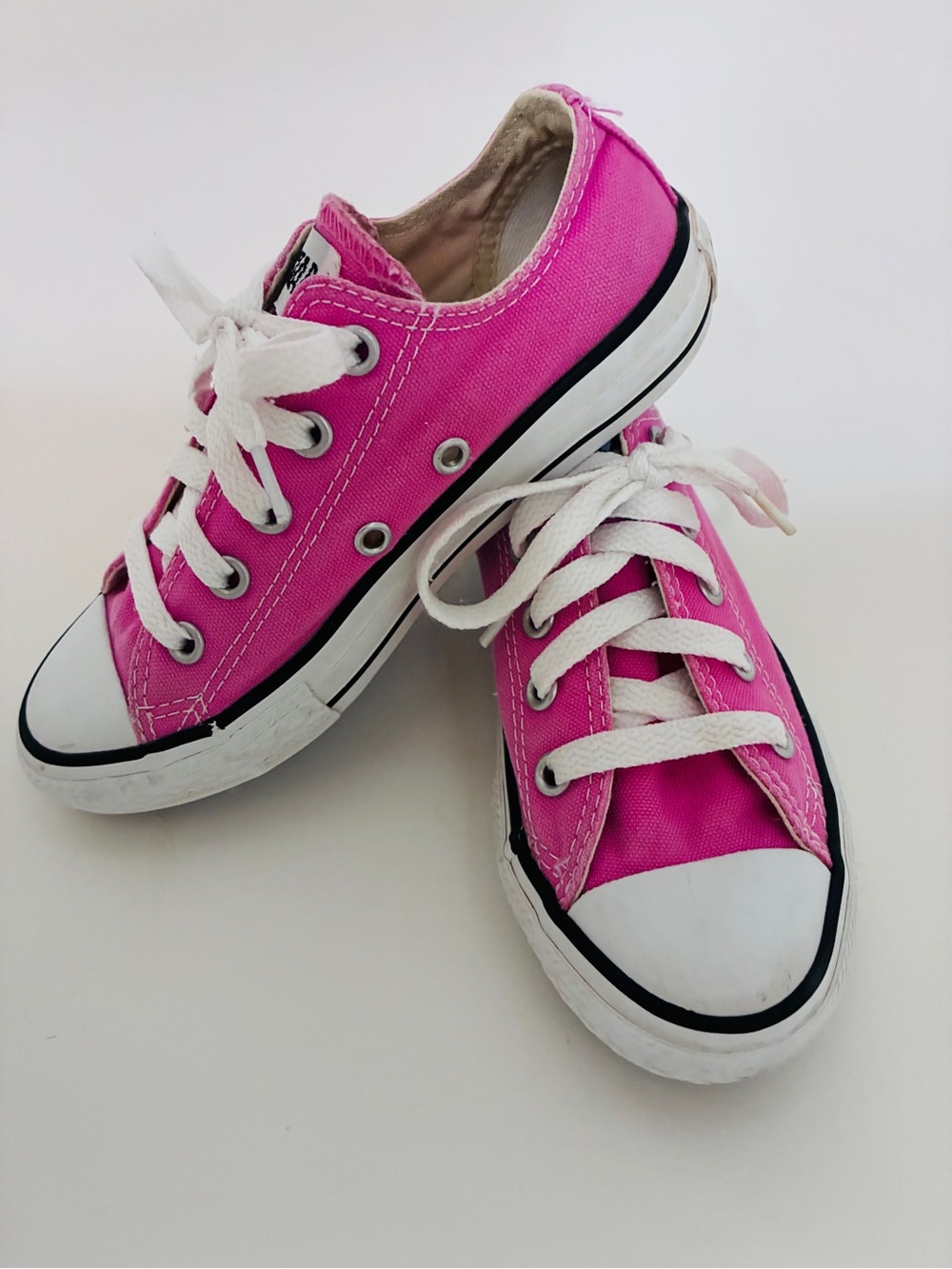 Kids Hot Pink Converse Canvas Lace-Up Sneakers